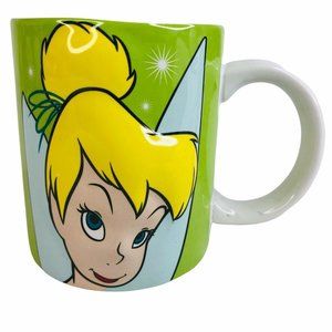 Disney Tinker Bell 3D Coffee Mug Lime Green Fairy Spell Out Ceramic Raised Cup